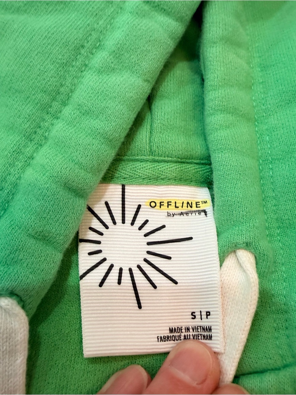 Offline by Aerie Green Zip-Up Hooded Sweatshirt - Picture 2 of 3